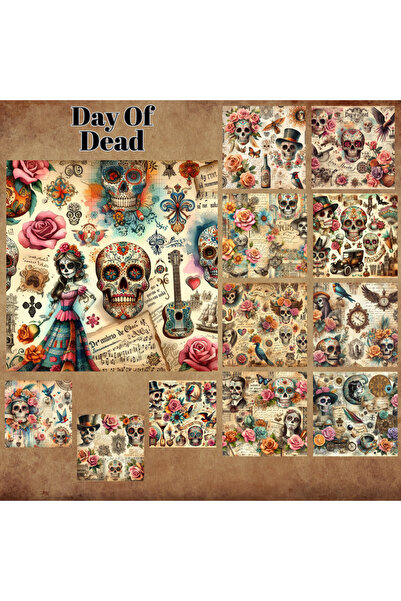 Pink Swan Craft Dan mrtvih vintage - set od 12 komada naljepnica za albume, m...