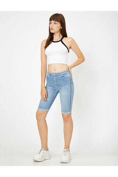 Koton Jean Bermuda Shorts with Pocket Detail