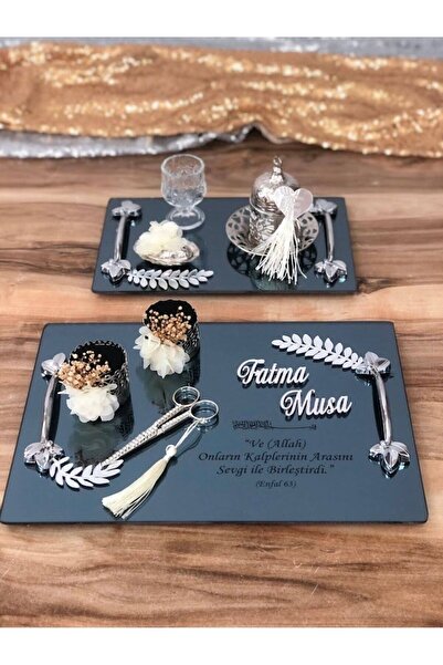 Masalsı Concept 2'li Söz nişan Tepsisi Damat Kahvesi damat fincanı