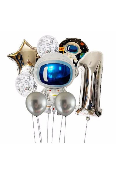 Parti Station Space Galaxy Astronaut Cosmic 1 Year Old Balloon Set Space Astronaut Concept Birthday Set