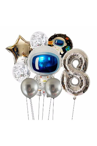 Parti Station Space Galaxy Astronaut Cosmic 8 Year Old Balloon Set Space Astronaut Concept Birthday Set