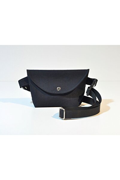 minart design Siyah Denim Siyah Astar Mini Bag Bel Çantası