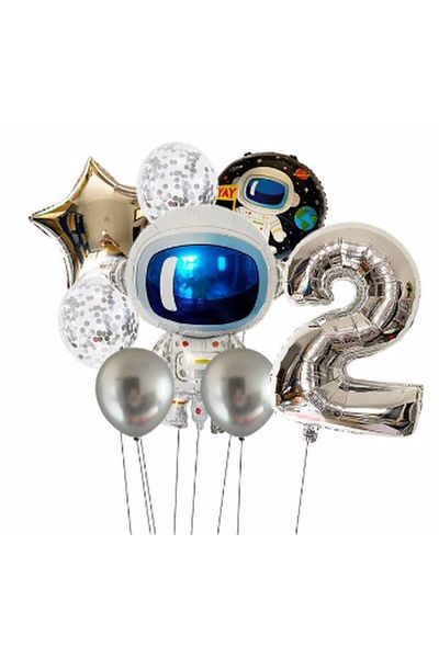 Parti Station Space Galaxy Astronaut Cosmic 2 Year Old Balloon Set Space Astronaut Concept Birthday Set
