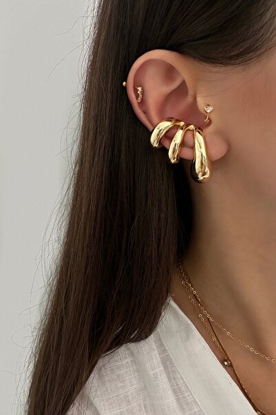 Okko Store Üç Küpe Görünümlü Büyük 2'Li Küpe