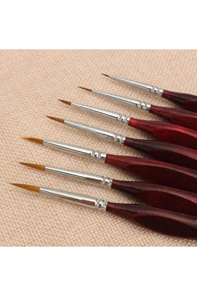 MOR SALKIM HOME Tezhip,resim,art,sulu Boya,yaglı Boya Ince Uçlu Samur Kılı Fırça (5 Adet )