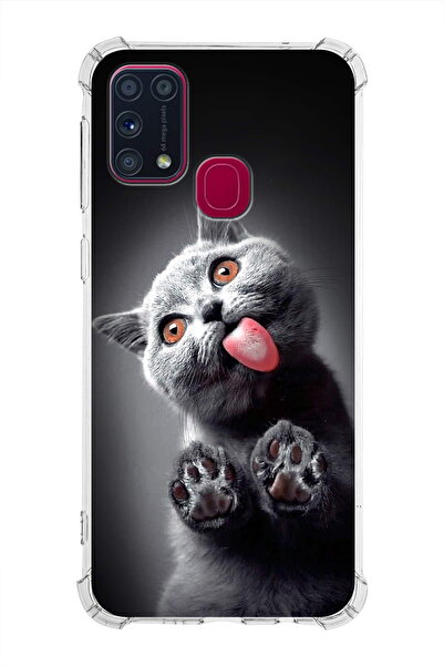 PrintiFy حافظة مضادة للصدمات متوافقة مع هاتف سامسونج جالاكسي M31 مع طباعة قطة...