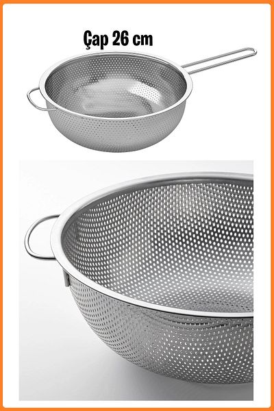 IKEA Stainless Steel, Footed Colander Strainer, Diameter 25 cm