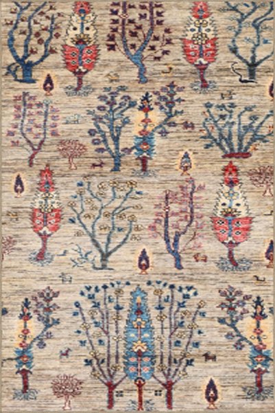 Rugs Modern Halı سجادة قاعدة منسوجة منقوشة على شكل زهرة الغابة الكريمية وسجاد...