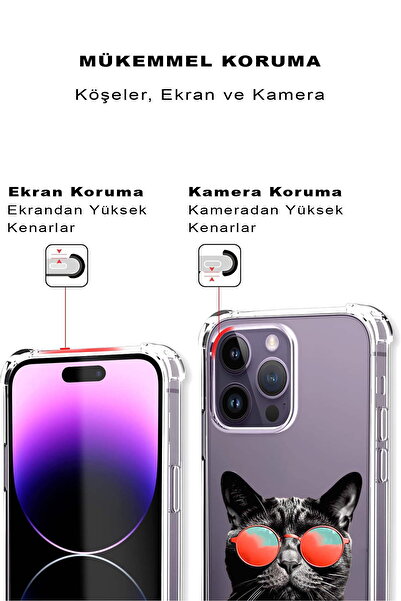 PrintiFy Tecno Spark 7t Compatible Cat 3 Printed Transparent Anti-Shock Case with Corner Protection