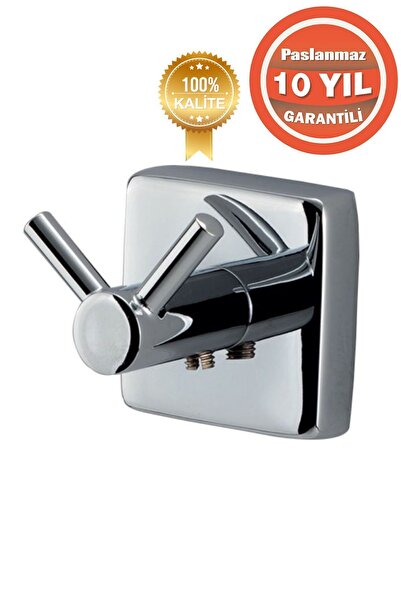 ÇELİK BANYO Paslanmaz Pirinç Vizyon Çiftli Bornozluk Askılık Havlu Askısı