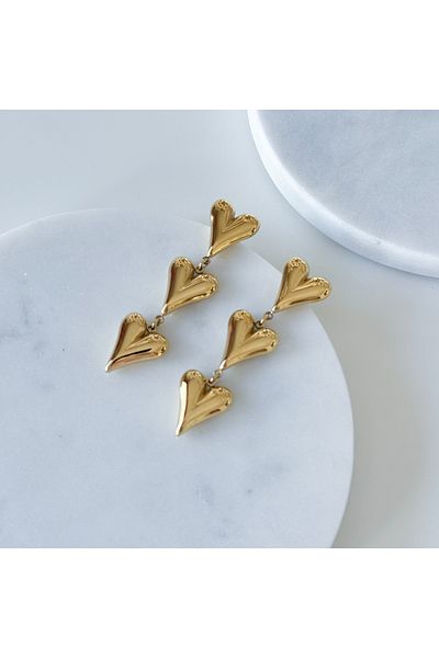 CHARMLUCKY Steel Heart Heart Dangle Earring
