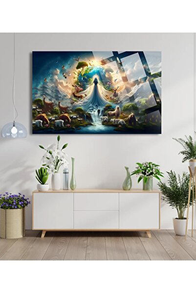 TAULART Arborele vieții, Arborele vieții, pictură de lux de 4 mm, din sticlă ...