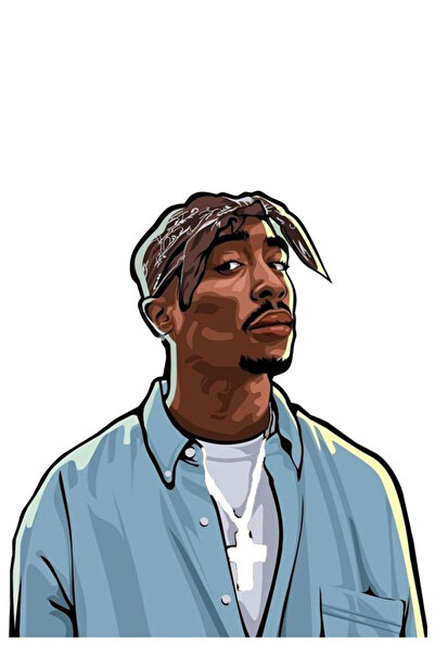 MegaSticker ملصق Tupac للمحرك والخوذة والكمبيوتر المحمول والسيارة مقاس 13x9 سم