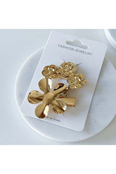 CHARMLUCKY Set de 2 pixuri cu model floral - cataramă