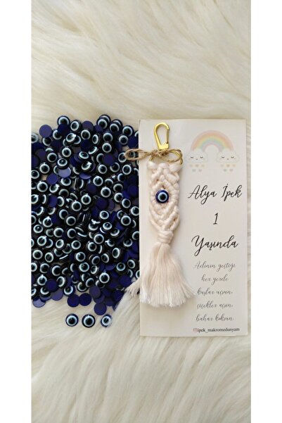 fundahobi 12 Mm Yarım Plastik Nazar Boncuğu-100 Adet