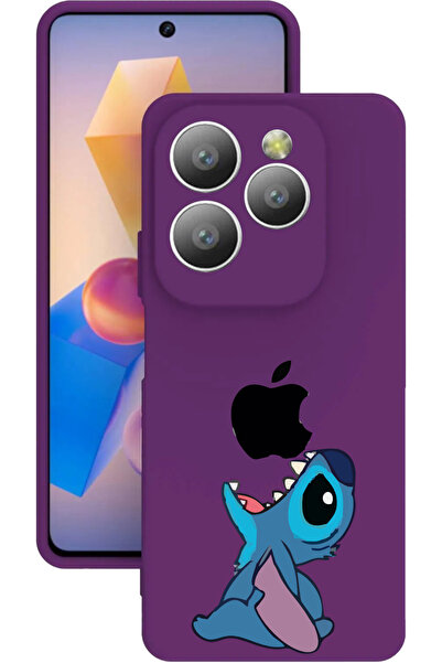 TECNO Spark 20 Pro Baskılı ve Kamera Korumalı Mor Renk Silikon Kılıf