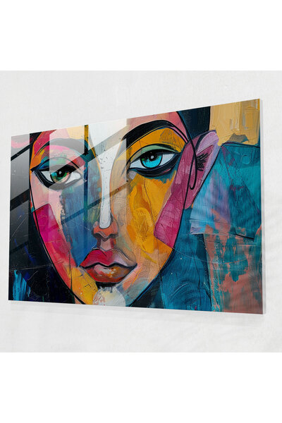 Popcas Fauvism Glass Print, Colorful Portrait, Fauvism, Home Decor, Fauvism A...