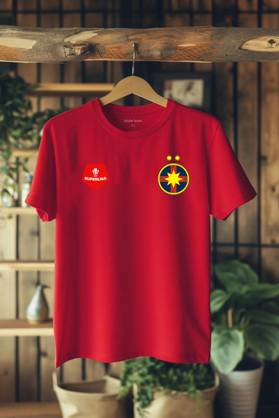 Pisa Art Μπλουζάκι FCSB Fc Steaua Bucuresti Oversize μακριά ρίγα