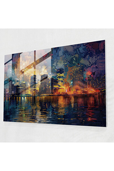 Popcas Pointillism Glass Art: Cityscape - Pointillism, Cityscape, Home Decor,...