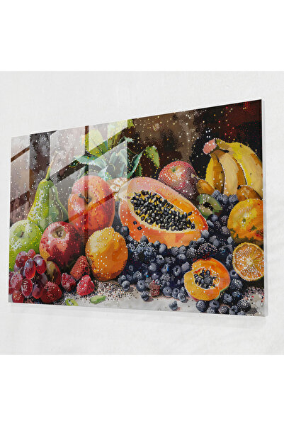 Popcas Pointillism Fruit Glass Print - Pointillism, Fruit, Home Decor, Wall D...