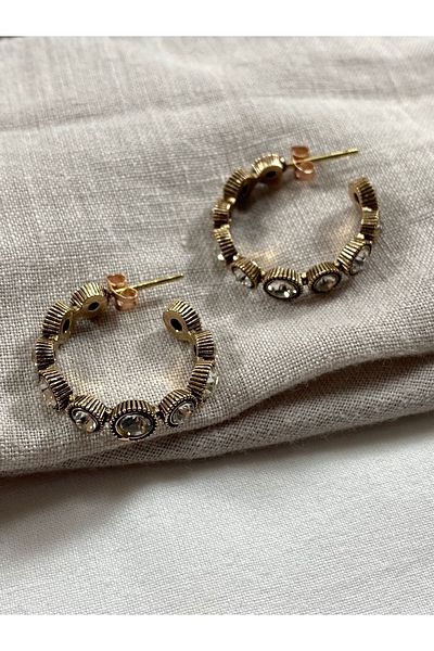 FAYRA ACCESSORIES Waterway Jewelled Hoop Earrings