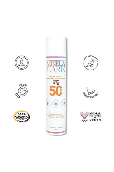 Minela Care Bebek ve Çocuklara Özel Organik Mineral Filtreli Spf 50+ Vegan Gü...