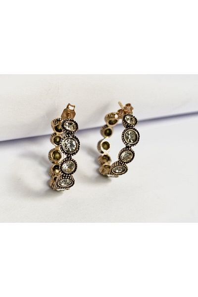 FAYRA ACCESSORIES Waterway Jewelled Hoop Earrings