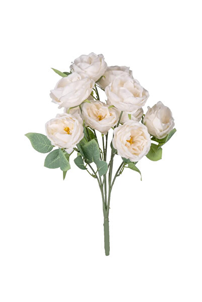 Yapay Çiçek Deposu Изкуствена роза Каталина с 10 стъбла, 45 см, кремава