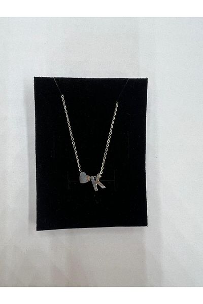 Meyra Accessories Silver Stainless Non-Tarnish Steel Necklace - Stylish Detailed, Heidiyelik, Heart