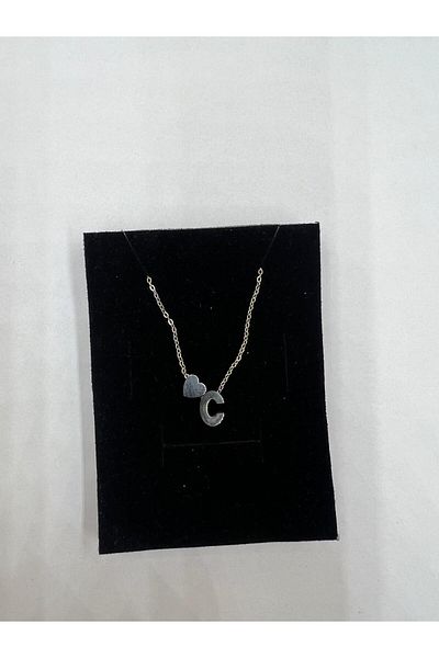 Meyra Accessories Silver Stainless Non-Tarnish Steel Necklace - Stylish Detailed, Heidiyelik, Heart