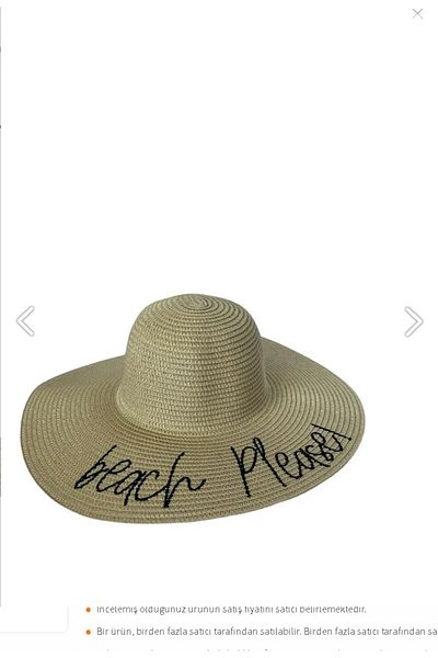 NCR Women's Beach Please Embroidered Straw Hat