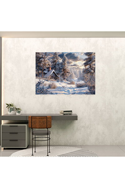 Popcas Kış Manzarası Leonid Afremov Kanvas Tablo, Leonid Afremov, Kanvas Tablo Tablo