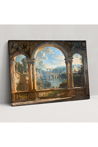 Popcas Barok Tarzı Resim Mimari Manzara Kanvas Tablo, Barok, Duvar Sanatı