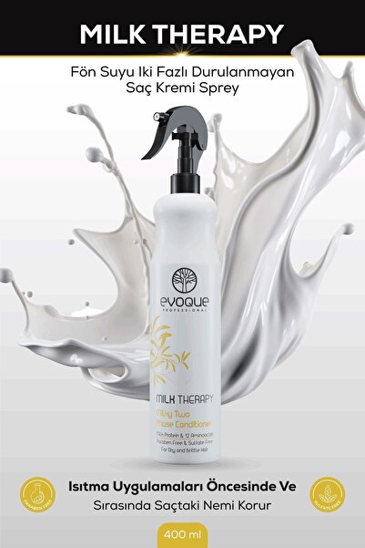 Evoque Milk Therapy Fön Suyu Iki Fazlı Durulanmayan Saç Spreyi/detangler 400ml