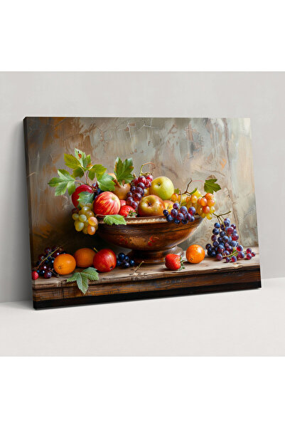 Popcas Realizm Meyve Sepeti Duvar Sanatı - Realizm, Duvar Dekorasyonu, Kanvas...