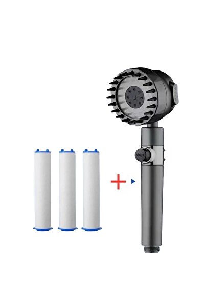 TRUVA Su tasarruflu (kireç önleyici) masaj özellikli el duşu 3 adet yedek fil...