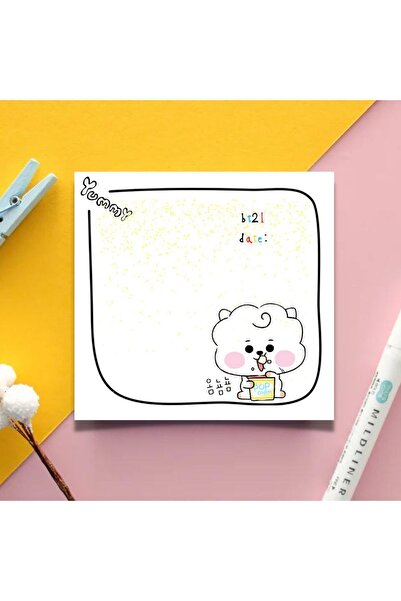 PastelSanat 10x10 cm BT21 Memopad , Bloknot , Defter, To do List , Notepad , ...