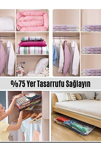 gogidigo aradığın o 4 Adet (80*100) cm Vakumlu Hurç Yorgan Hurcu Valiz Düzenleyici Gardırop Düzenleyici Vakumlu Poşet