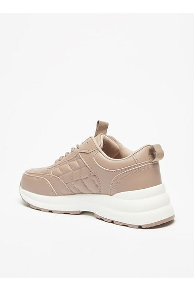 Shoexpress Quilted Running Shoes with Lace-Up Closure and Pull Tabs