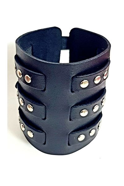 aysefe Rivet Wide Ottoman - 3 Belted Leather Bracelet