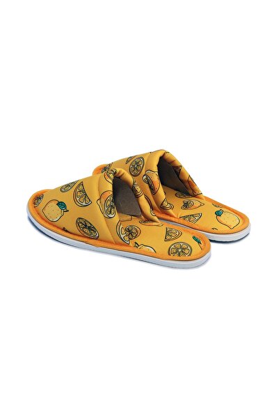 Chochili Παντόφλες για το σπίτι με μαλακή σόλα με κίτρινο λεμόνι