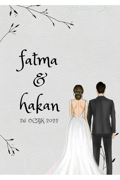 512 STORE Kişiye Özel Evlilik Yıldönümü Duvar Poster 30x42 Çerçevesiz /Düğün ...