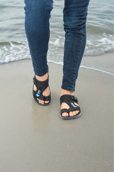 ZİRVE MAĞAZA New Season Men's Casual Slippers - Sport Comfort, Flip Flops Black Blue, Water Resistant