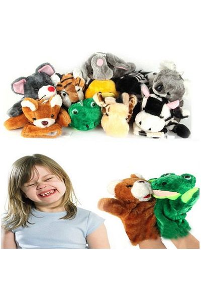 direkstoktan 12 Pieces Different Plush Animal Puppet Set - plush hand puppet