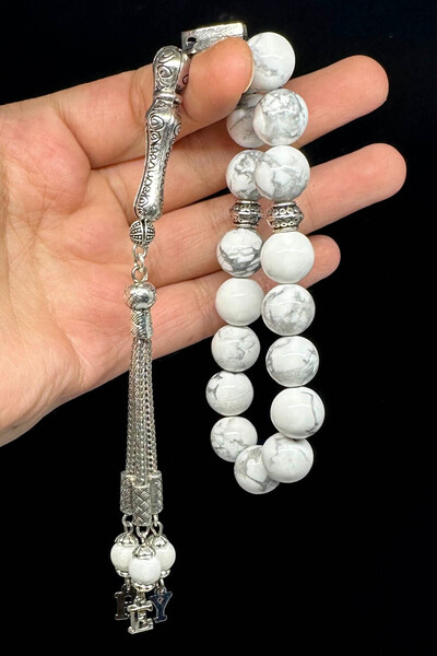 Fabula Silver Havlit Taşı Tesbih Kişiye Özel Harfli Maskot Model Babaya Hediy...