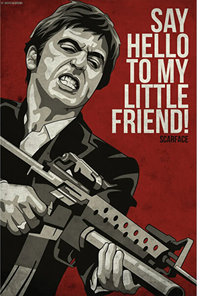 512 STORE Alpacino Scarface Tasarım Film Duvar Poster 30x42 Çerçevesiz
