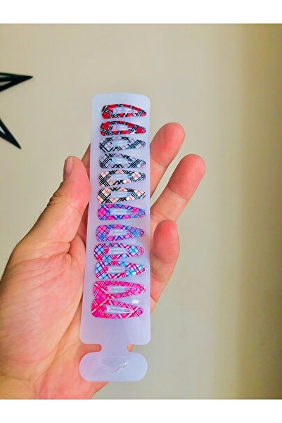 Açıkmeşe Ev Yaşam Ürünleri 10 قطع منقوشة منقوشة للفتيات الصغيرات بإبزيم جانبي