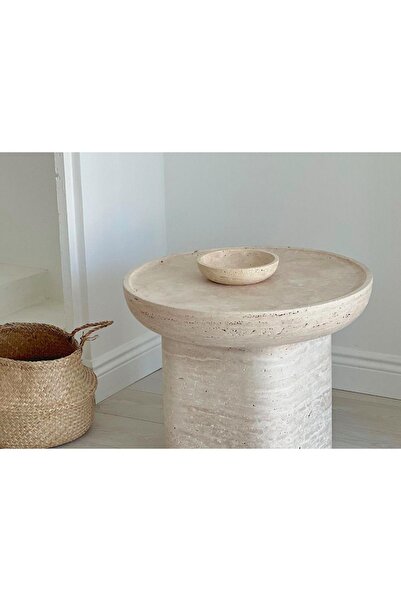 MIARIK DESIGN Traverten Mermer Srapıs Yan Sehpa , Masa , Orta Sehpa , Zigon