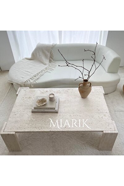 MIARIK DESIGN Traverten Kare V Köşeli Ayak Orta Sehpa