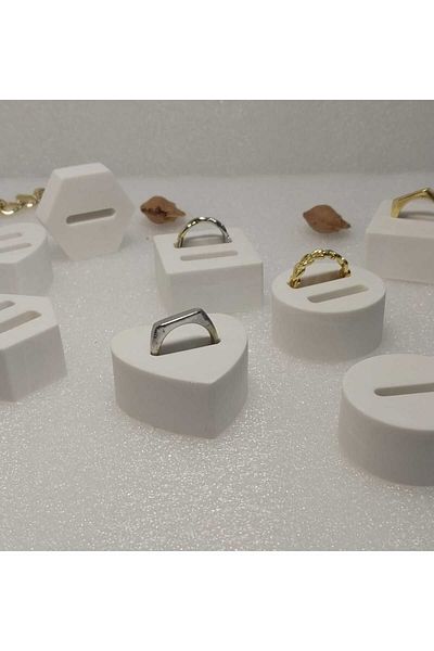 KARRA 8 Pieces Concrete Ring Holder Stand